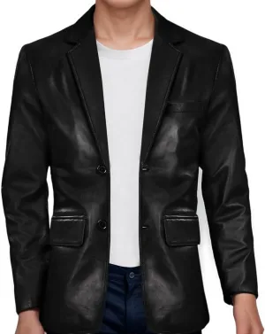 Casual Leather Blazer For Men - Genuine Lambskin Mens Real Leather Jacket Coat