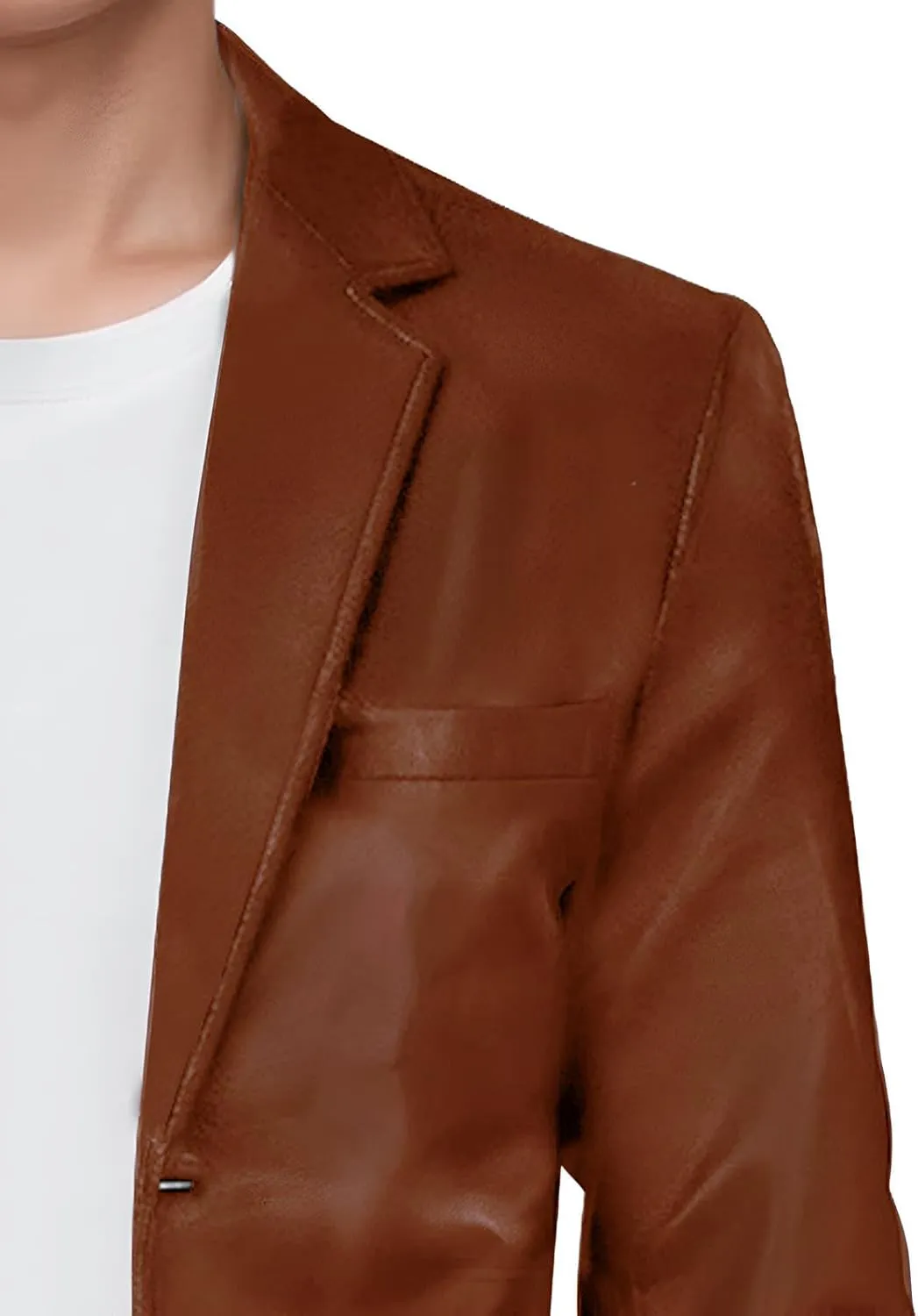 Casual Leather Blazer For Men - Genuine Lambskin Mens Real Leather Jacket Coat