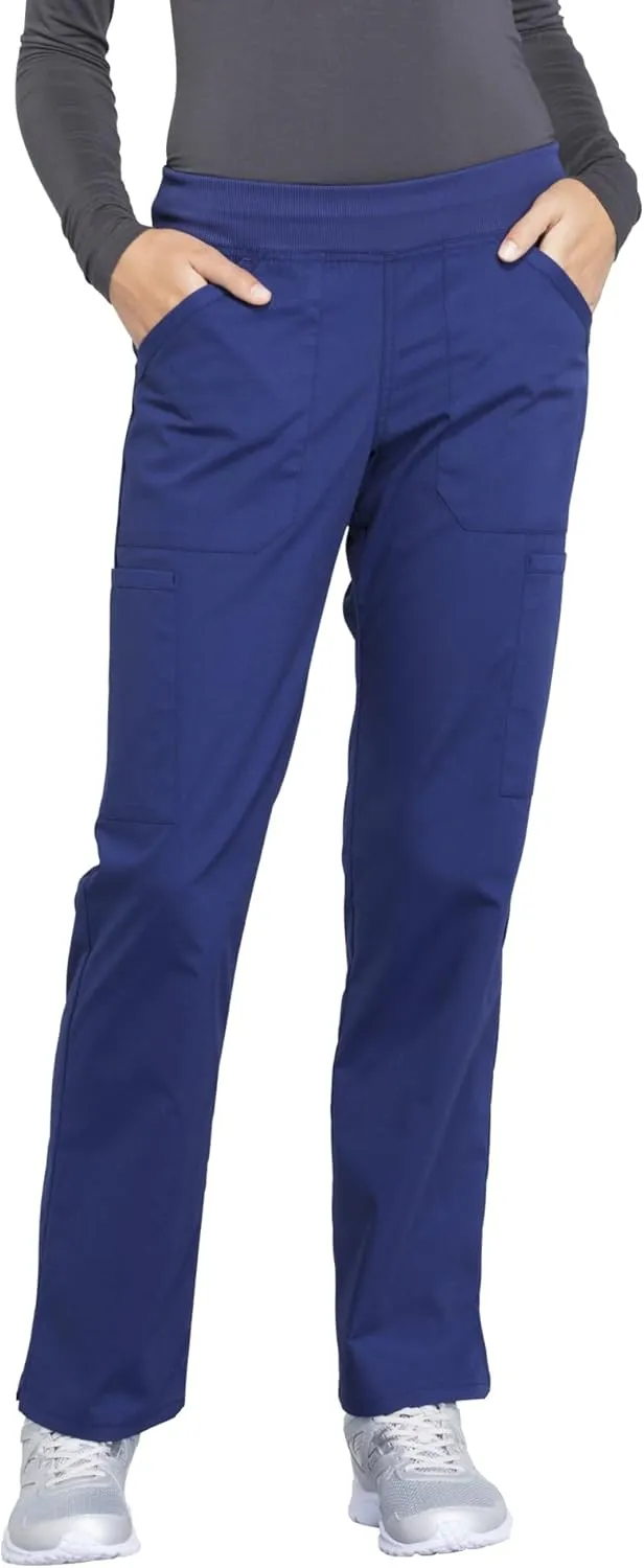 Cherokee Women's Scrub Pants Mid Rise Straight Leg Pull-on Cargo Pant with 6 Pockets & 2-Way Stretch Fabric - WW170