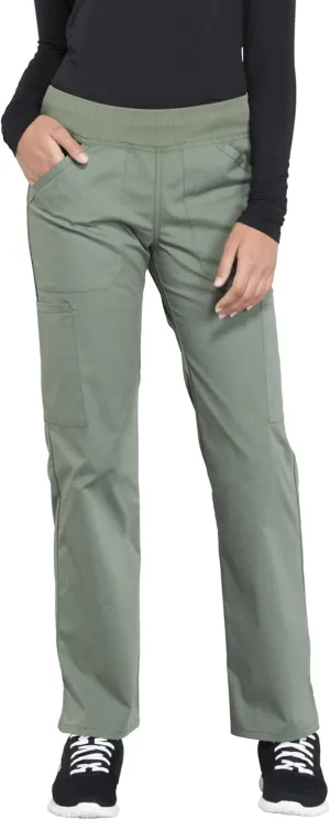 Cherokee Women's Scrub Pants Mid Rise Straight Leg Pull-on Cargo Pant with 6 Pockets & 2-Way Stretch Fabric - WW170