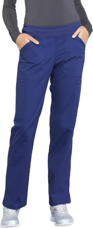 Cherokee Women's Scrub Pants Mid Rise Straight Leg Pull-on Cargo Pant with 6 Pockets & 2-Way Stretch Fabric - WW170