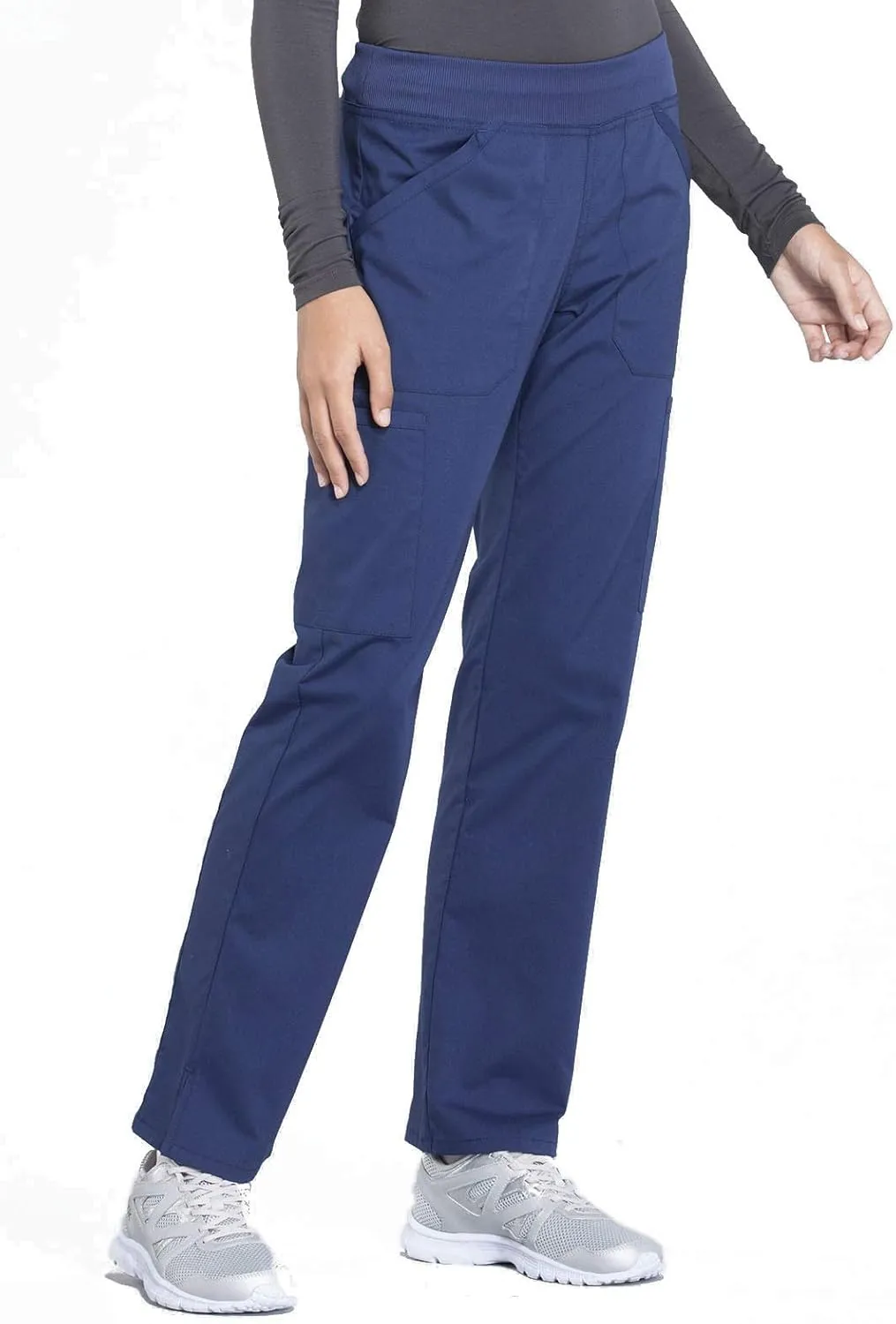 Cherokee Women's Scrub Pants Mid Rise Straight Leg Pull-on Cargo Pant with 6 Pockets & 2-Way Stretch Fabric - WW170