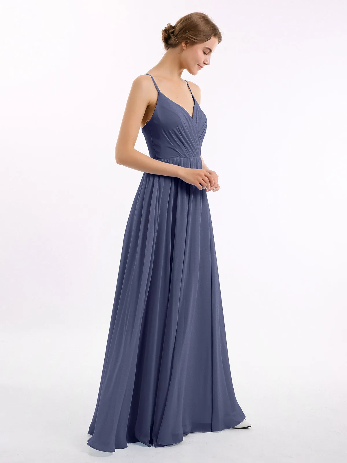 Chiffon Bridesmaid Dresses with Spaghetti Straps-Stormy Plus Size