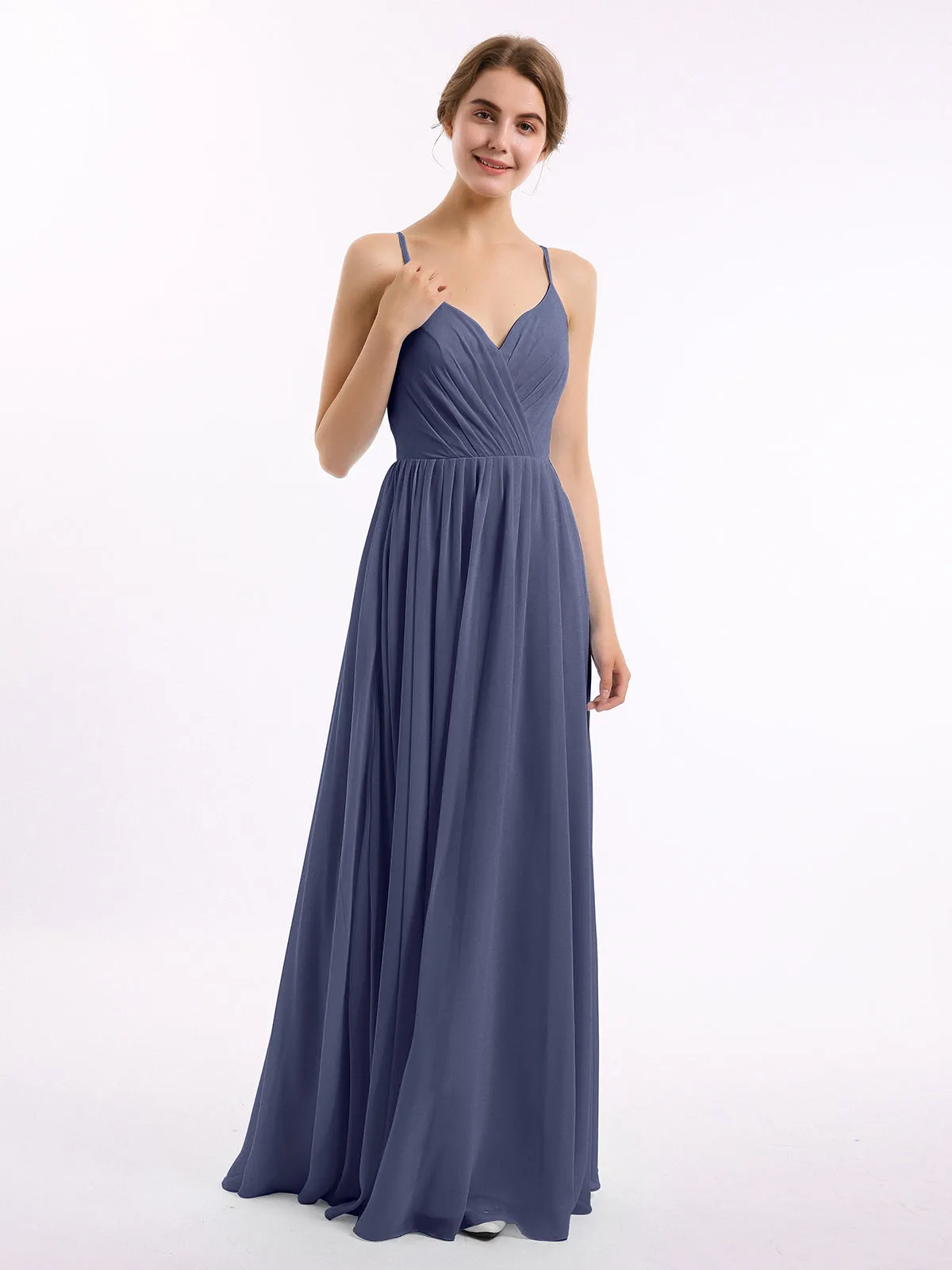 Chiffon Bridesmaid Dresses with Spaghetti Straps-Stormy Plus Size