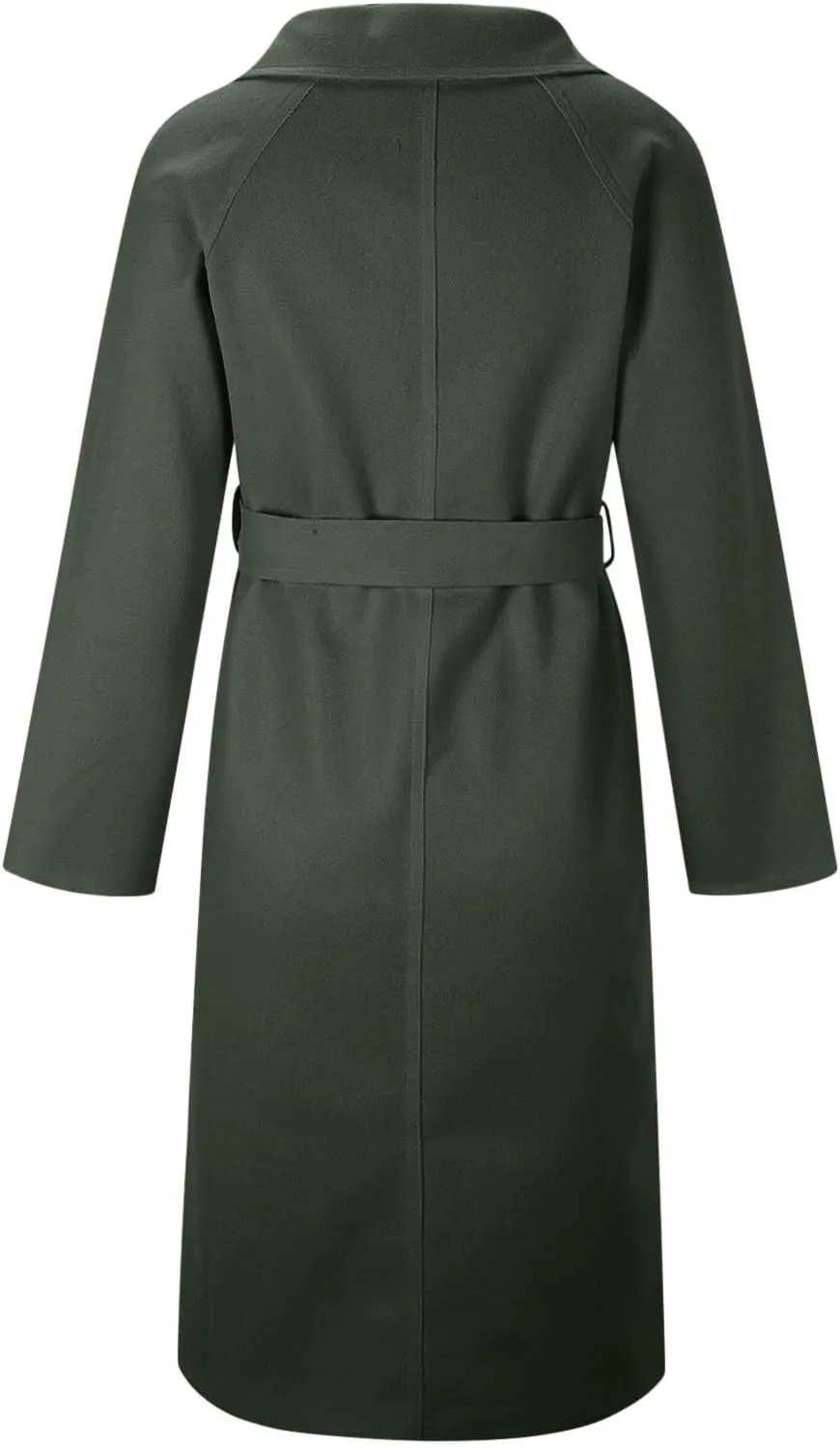 Coat for Women, Long Winter Trench Coats Elegant Solid Jackets Windproof Overcoats Casual Warm Outerwear with Belt