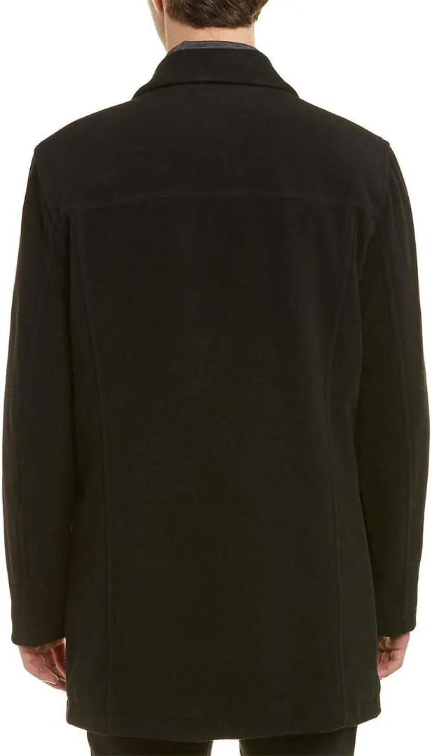 Cole Haan Men's Button Up Wool Plush Car Coat