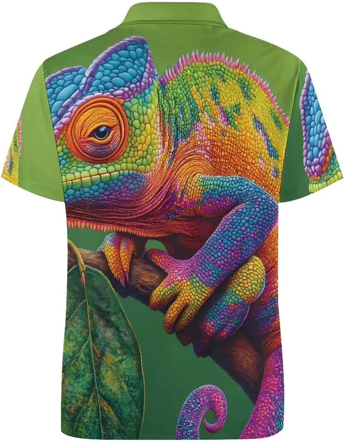 Colorful Rainbow Chameleon Slim Fit Men's Short Sleeve Polo Shirts Quick-Dry Breathable Golf T-Shirt Tops