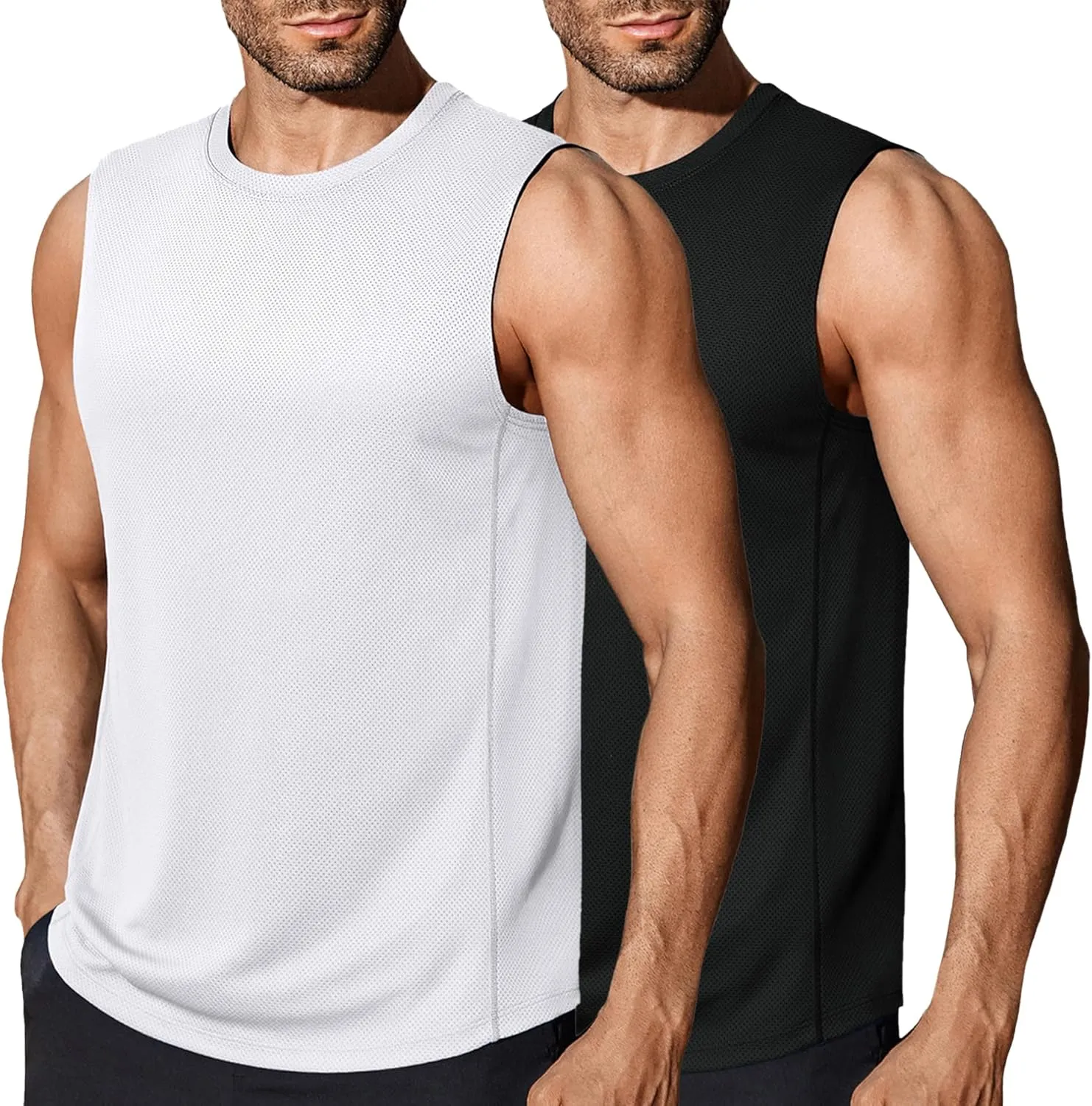 COOFANDY Men's Workout Gym Tank Tops Dry Fit Pack Sleeveless Muscle Shirts Breathable Running Tank