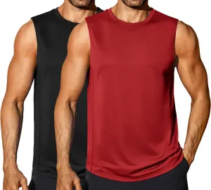 COOFANDY Men's Workout Gym Tank Tops Dry Fit Pack Sleeveless Muscle Shirts Breathable Running Tank