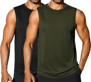 COOFANDY Men's Workout Gym Tank Tops Dry Fit Pack Sleeveless Muscle Shirts Breathable Running Tank