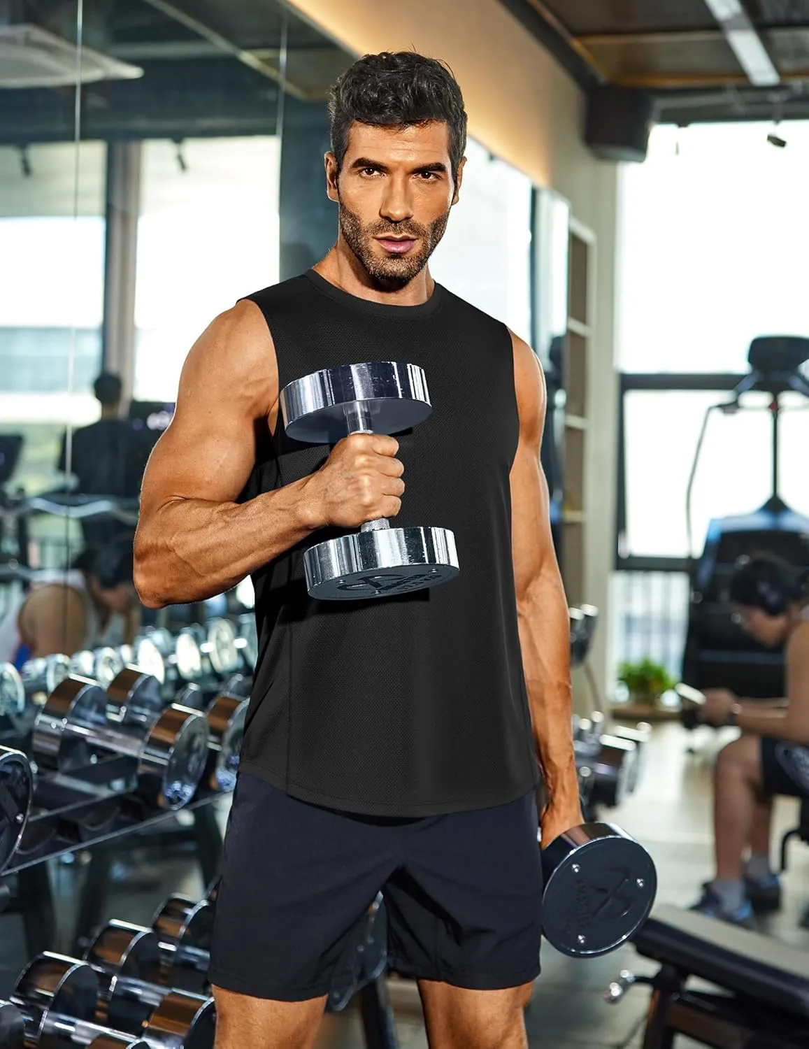 COOFANDY Men's Workout Gym Tank Tops Dry Fit Pack Sleeveless Muscle Shirts Breathable Running Tank