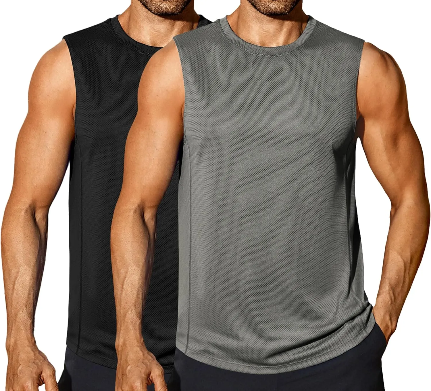 COOFANDY Men's Workout Gym Tank Tops Dry Fit Pack Sleeveless Muscle Shirts Breathable Running Tank