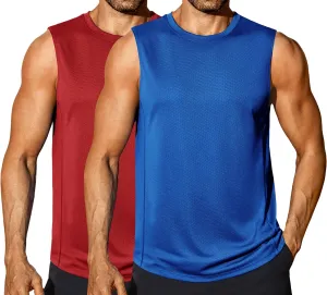 COOFANDY Men's Workout Gym Tank Tops Dry Fit Pack Sleeveless Muscle Shirts Breathable Running Tank