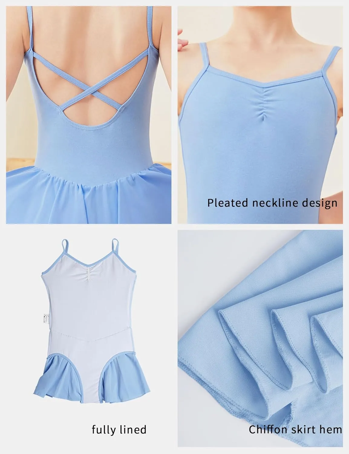 Cotton Ballet Leotard with Skirt - Breathable Dance Leotards for Toddlers to Big Girls