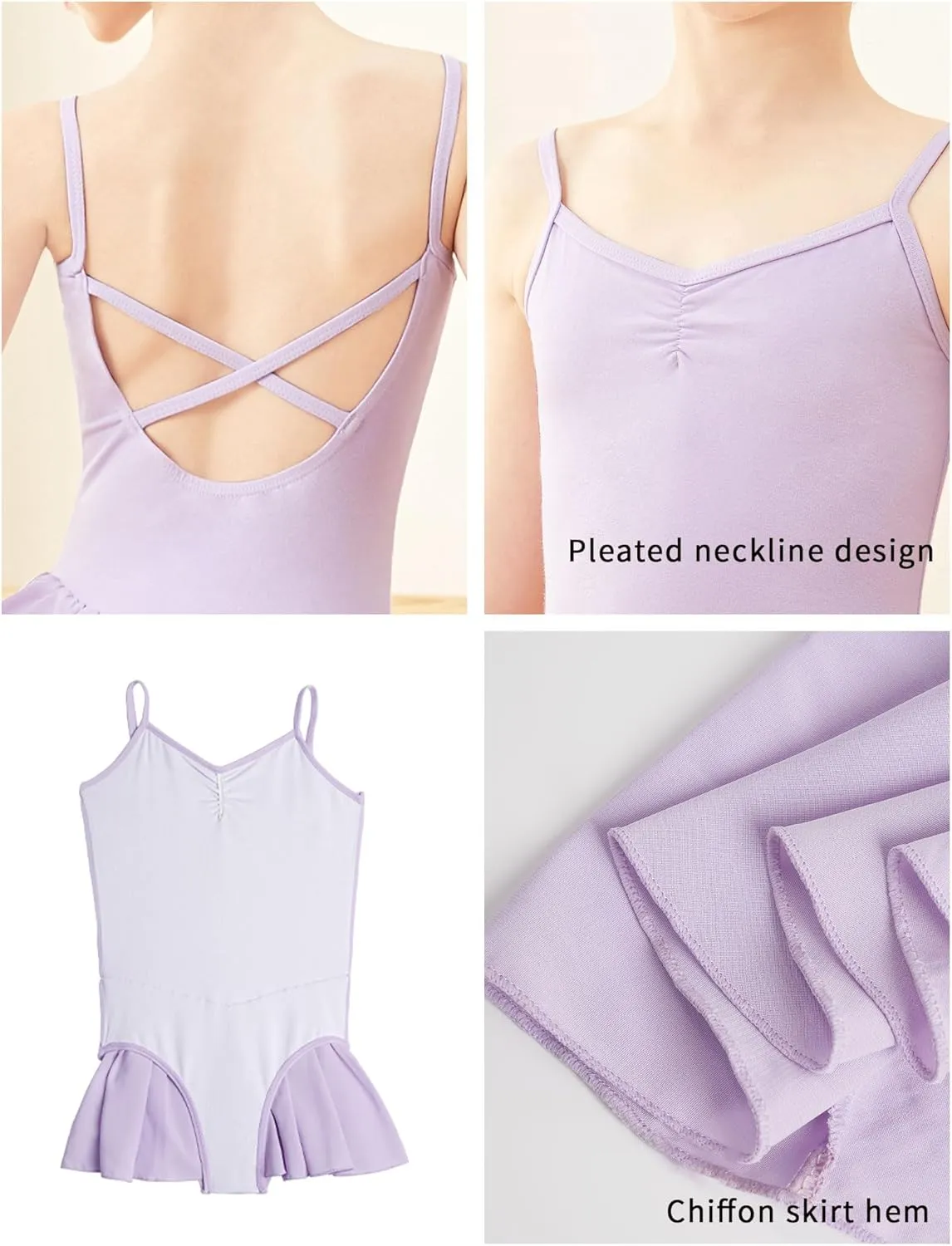 Cotton Ballet Leotard with Skirt - Breathable Dance Leotards for Toddlers to Big Girls