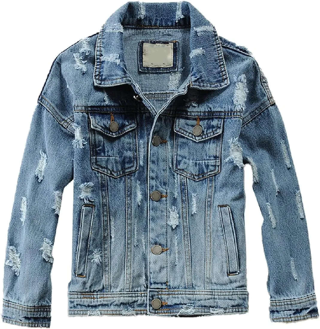 Cromoncent Kids Boy's Button Down Denim Outerwear Jackets