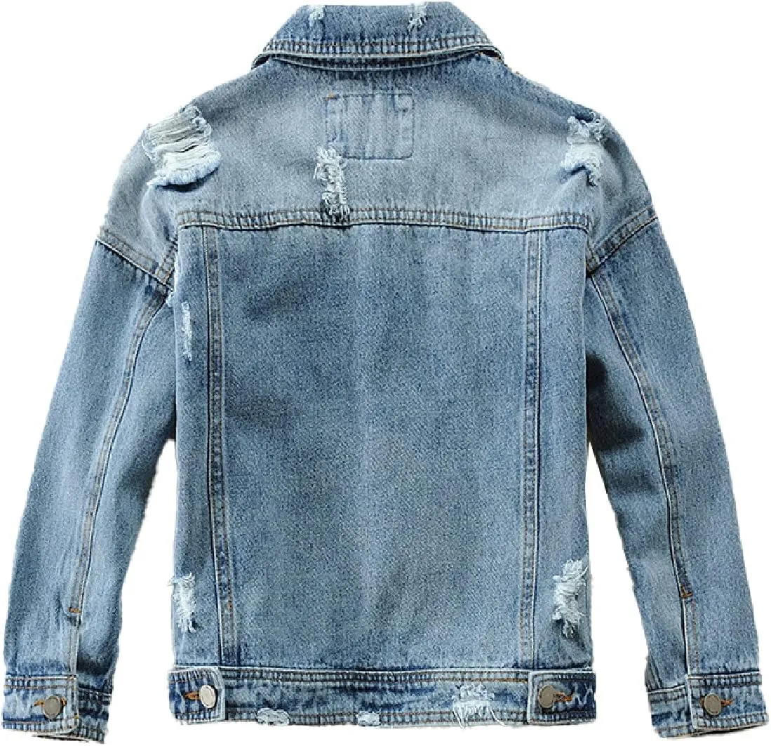 Cromoncent Kids Boy's Button Down Denim Outerwear Jackets