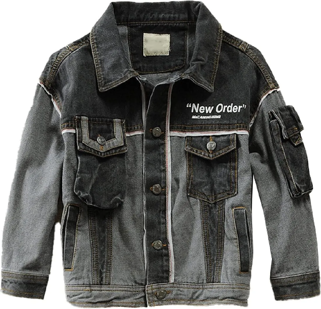 Cromoncent Kids Boy's Button Down Denim Outerwear Jackets