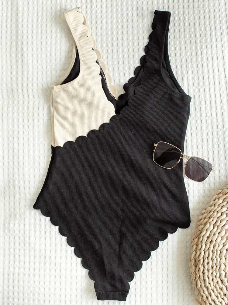 Cut Flower Patchwork Monokini  Elegant and Stylish