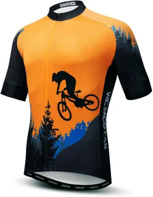 Cycling Jersey Men, Short Sleeve Bike Shirts Biking Clothse Bicycle Tops - Breathable Quick Dry, S-3XL