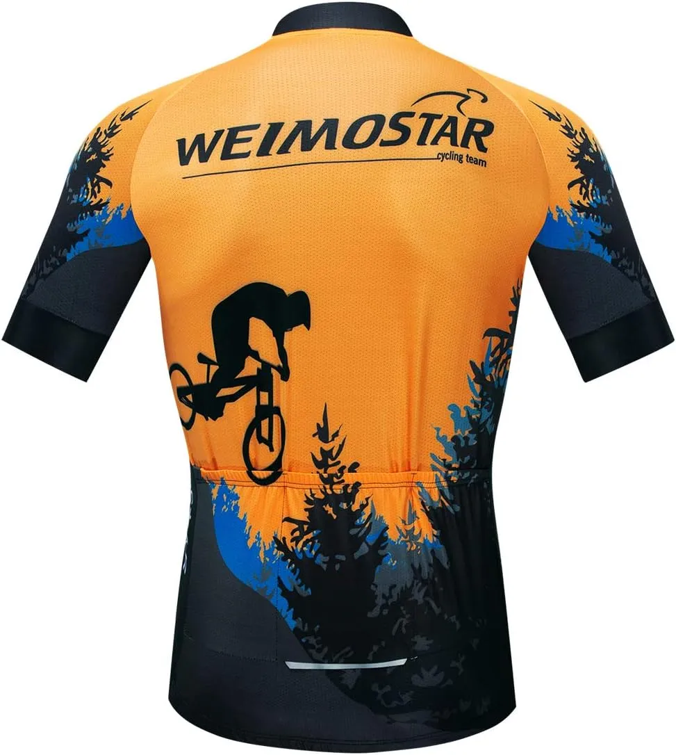 Cycling Jersey Men, Short Sleeve Bike Shirts Biking Clothse Bicycle Tops - Breathable Quick Dry, S-3XL