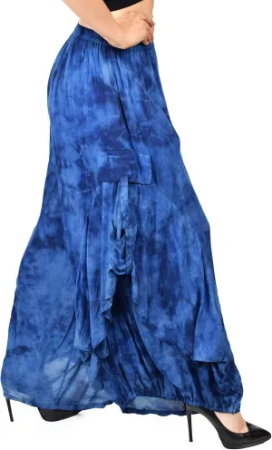 Dare2BStylish Women Loose Fit Elastic Waist Boho Wide Leg Palazzo Pants