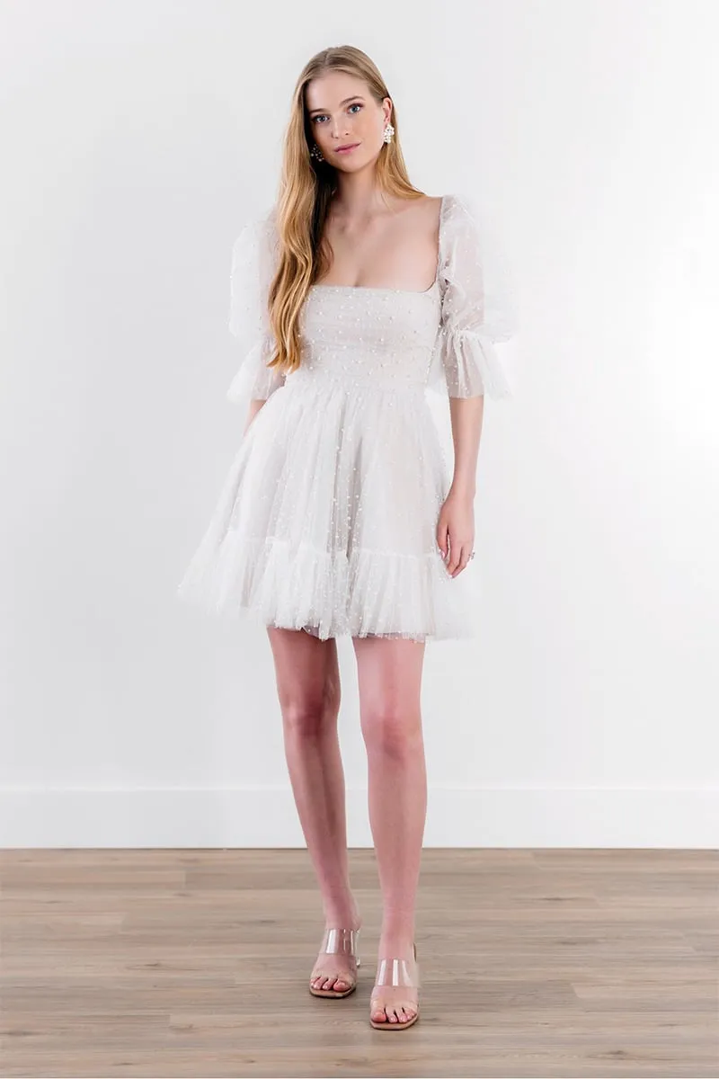 Devita Pearl Graceful Embellished Mini Dress