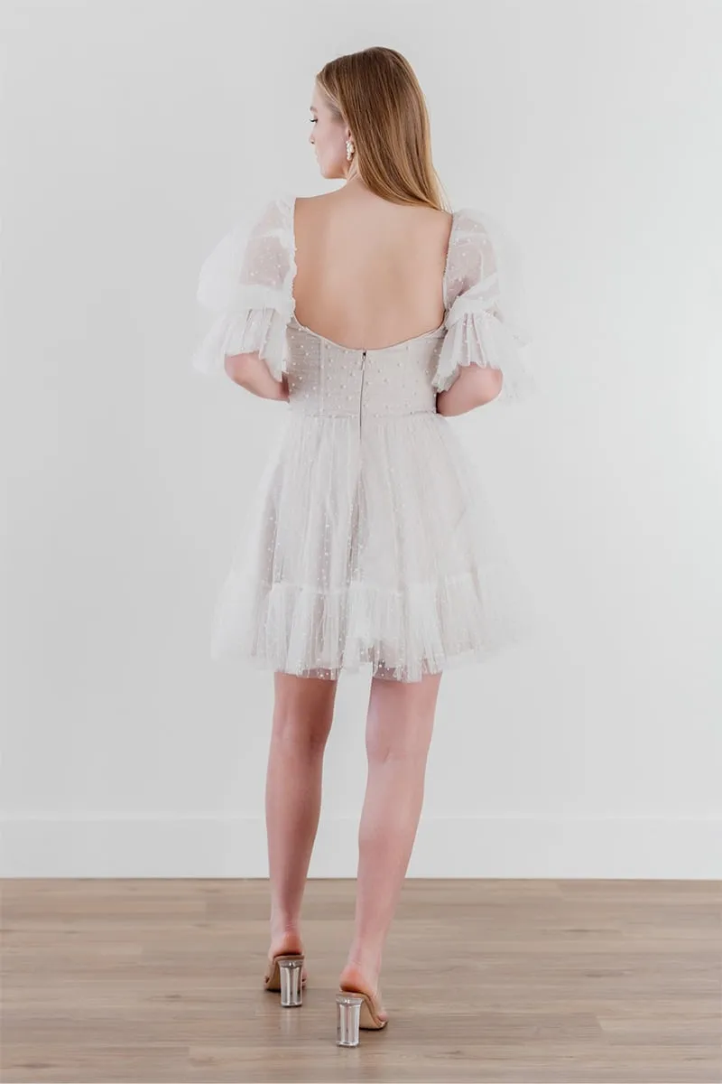 Devita Pearl Graceful Embellished Mini Dress