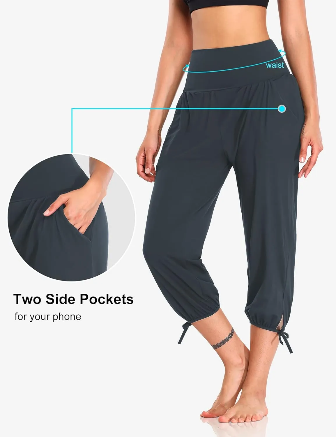 DIBAOLONG Womens Yoga Pants Capri Loose Workout Sweatpants Comfy Lounge Joggers with Pockets