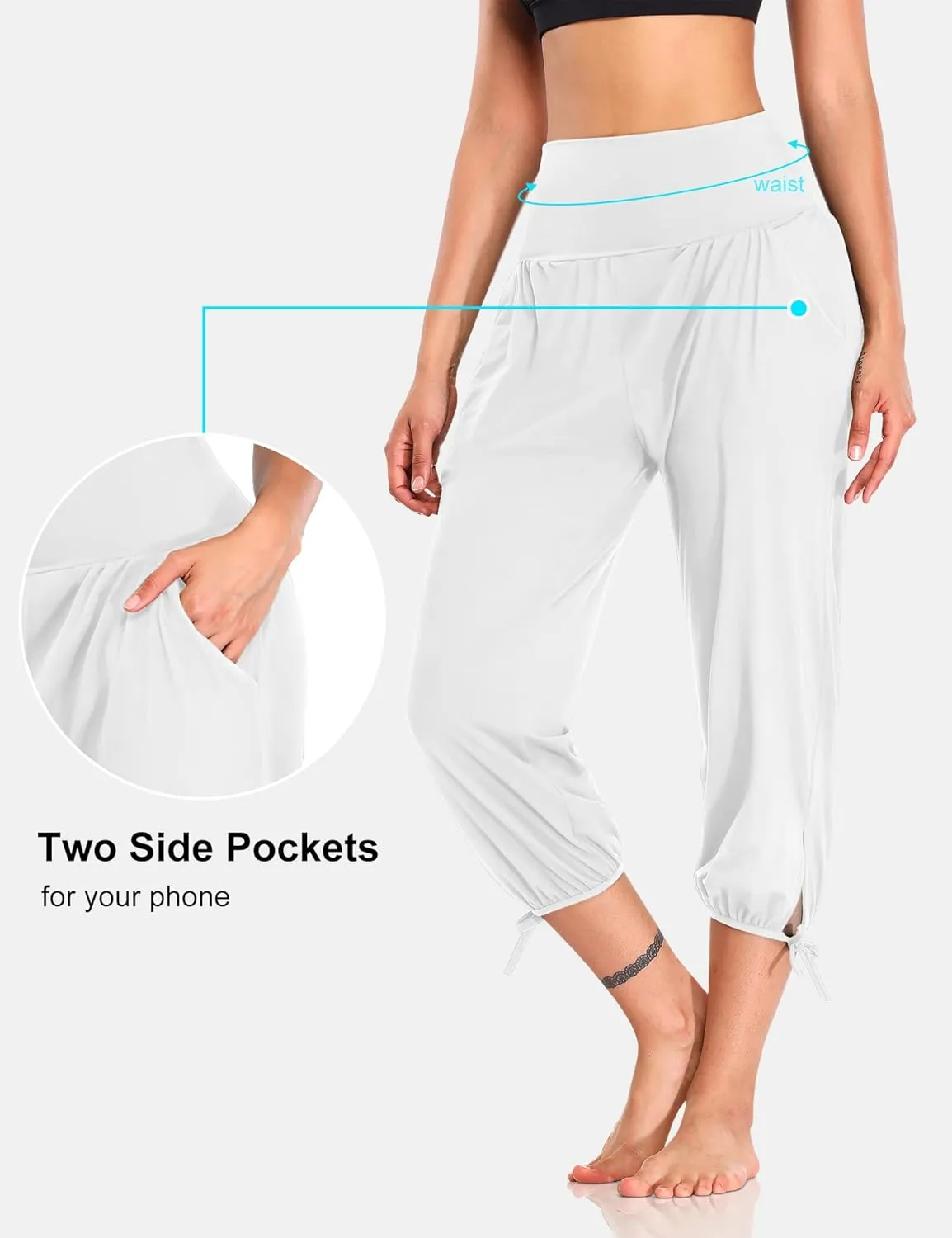 DIBAOLONG Womens Yoga Pants Capri Loose Workout Sweatpants Comfy Lounge Joggers with Pockets