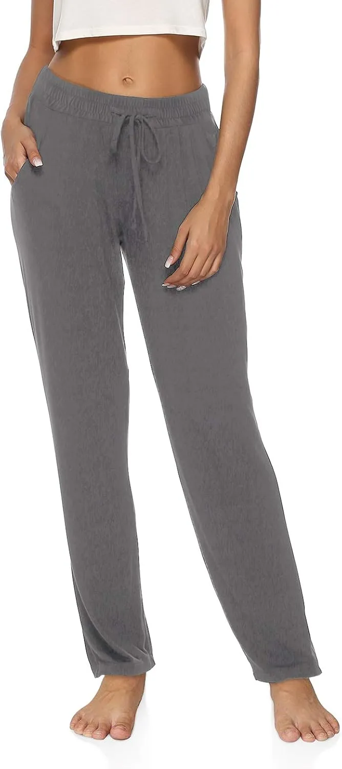 DIBAOLONG Womens Yoga Pants Wide Leg Comfy Drawstring Loose Straight Lounge Running Workout Legging