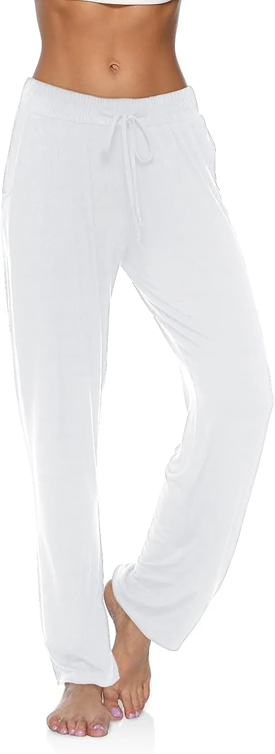 DIBAOLONG Womens Yoga Pants Wide Leg Comfy Drawstring Loose Straight Lounge Running Workout Legging