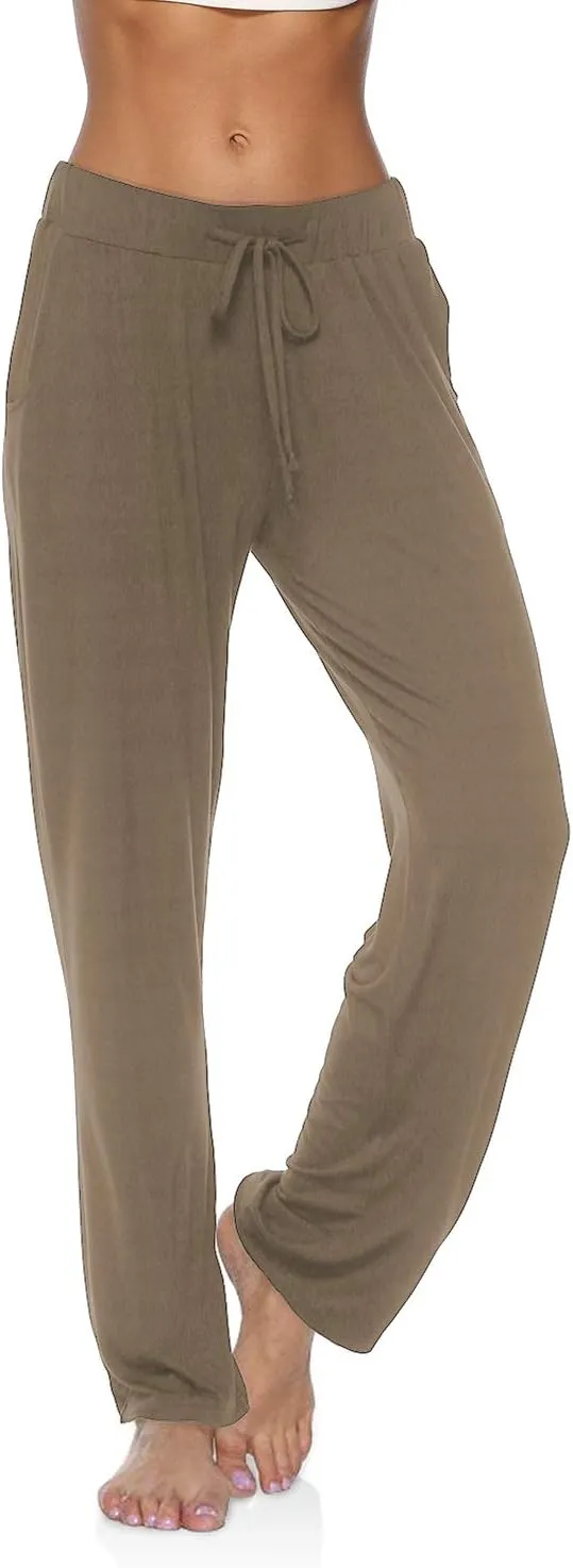 DIBAOLONG Womens Yoga Pants Wide Leg Comfy Drawstring Loose Straight Lounge Running Workout Legging