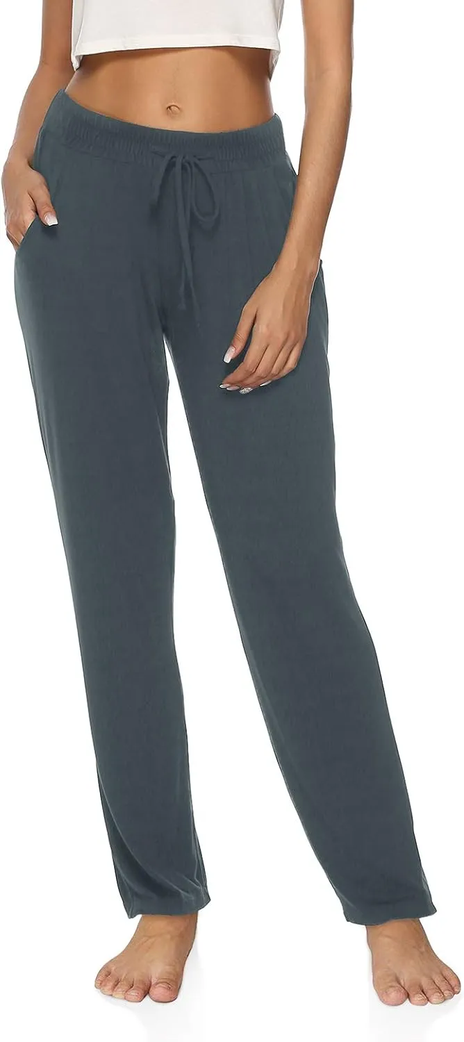 DIBAOLONG Womens Yoga Pants Wide Leg Comfy Drawstring Loose Straight Lounge Running Workout Legging