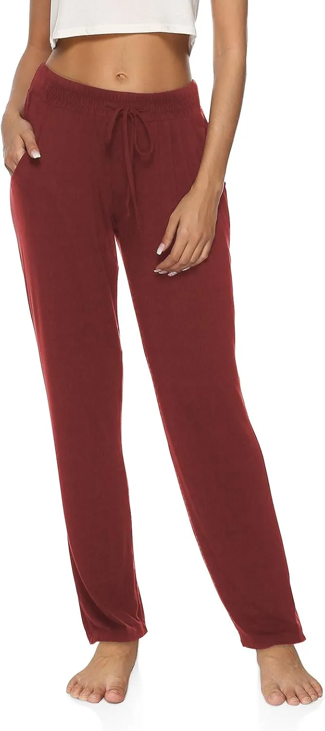 DIBAOLONG Womens Yoga Pants Wide Leg Comfy Drawstring Loose Straight Lounge Running Workout Legging