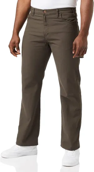 Dickies Men's Relaxed Straight Fit Lightweight Duck Carpenter Jean, Black Olive, 36W x 32L