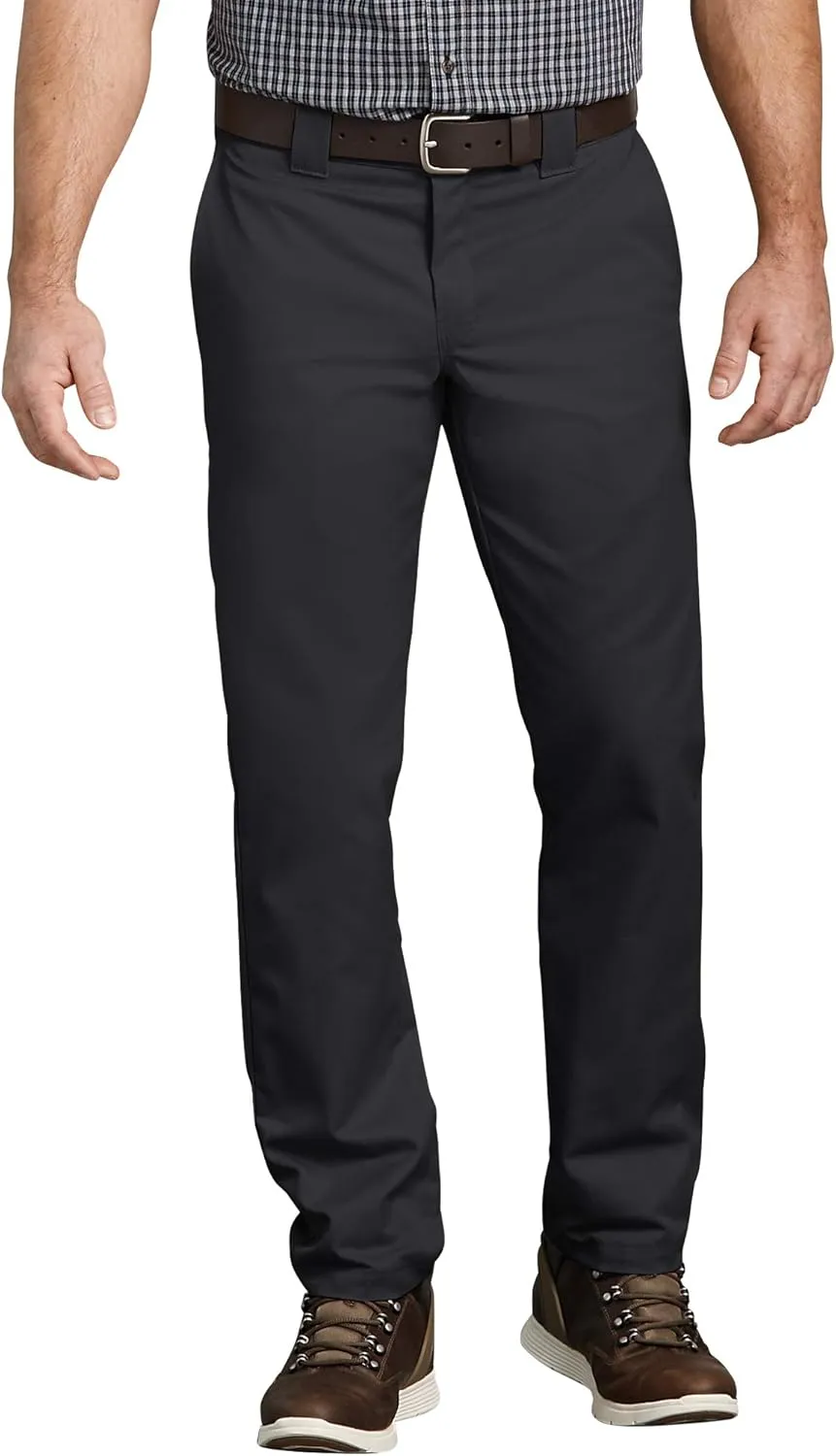 Dickies mens Slim Taper Stretch Twill work utility pants, Black, 38W x 32L US
