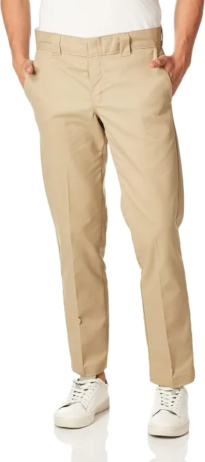 Dickies mens Slim Taper Stretch Twill work utility pants, Desert Sand, 33W x 32L US