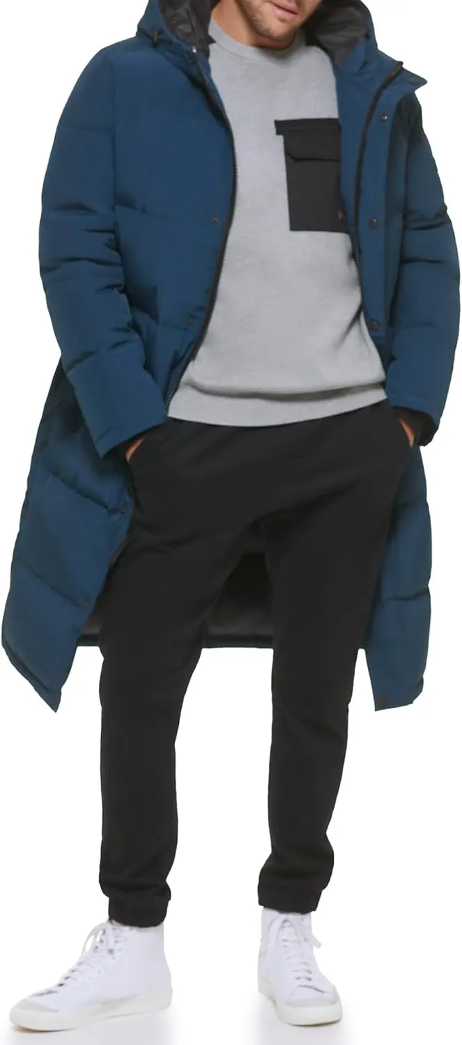 DKNY Arctic Cloth Hooded Extra Long Parka Jacket