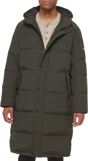 DKNY Arctic Cloth Hooded Extra Long Parka Jacket