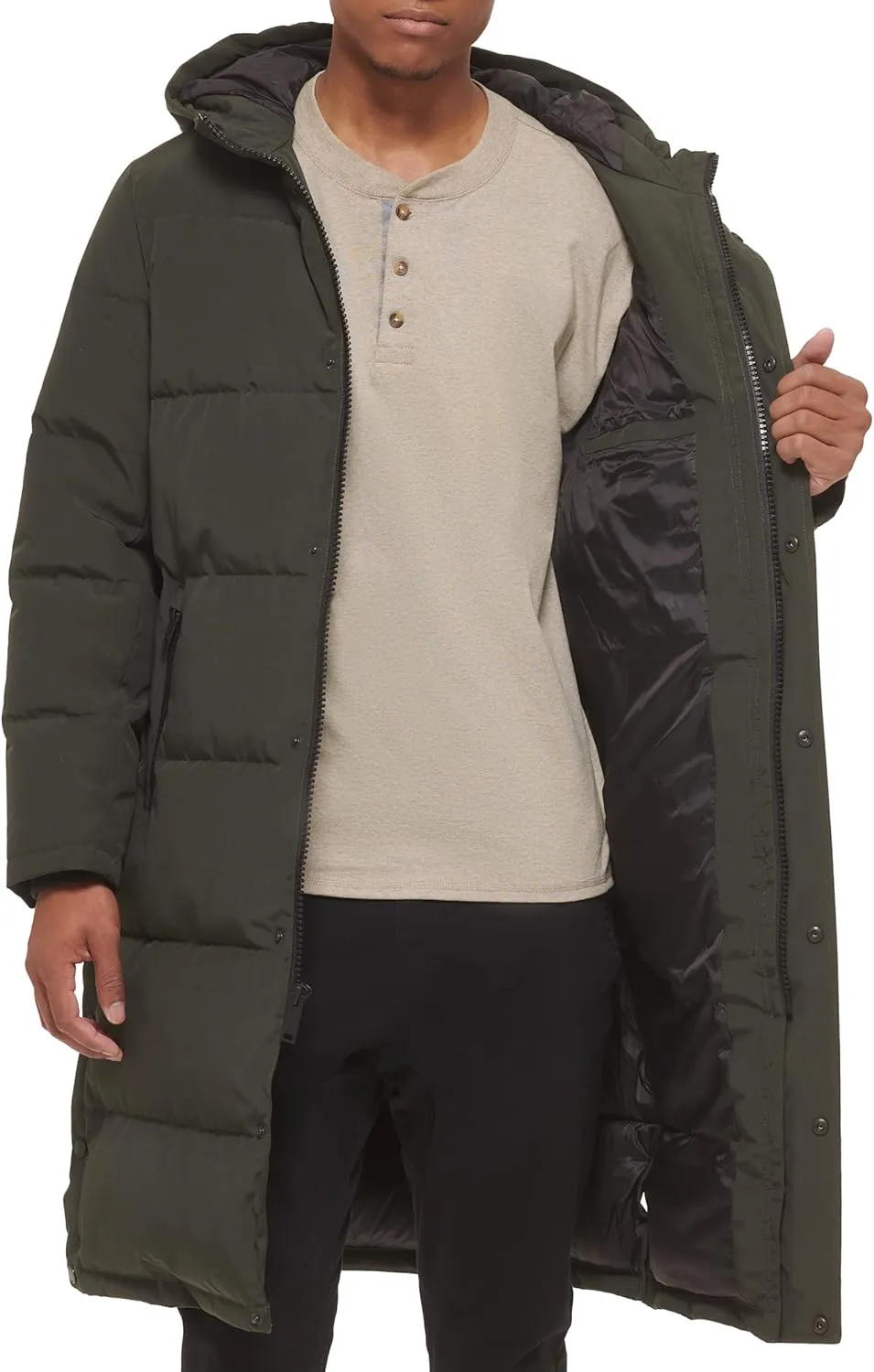 DKNY Arctic Cloth Hooded Extra Long Parka Jacket