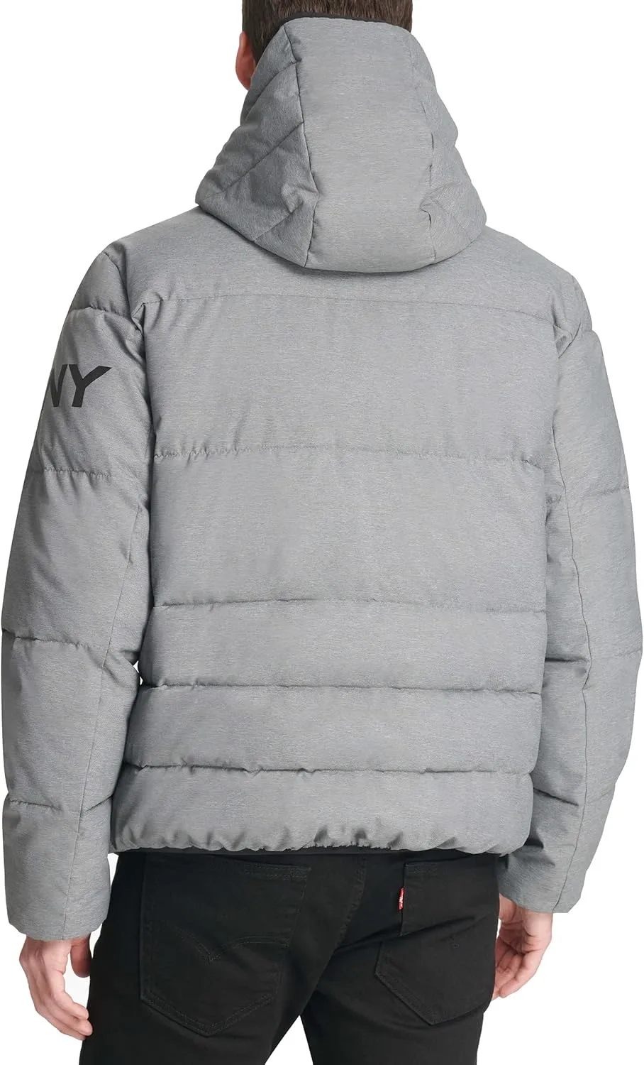 DKNY Men's Water Resistant Ultra Loft Hooded Logo Puffer Jacket (Standard and Big & Tall)