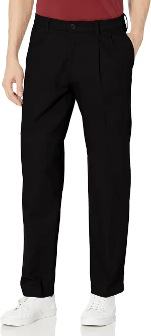 Dockers Men's Classic Fit Signature Lux Cotton Pleated Stretch Pants (Regular and Big & Tall)