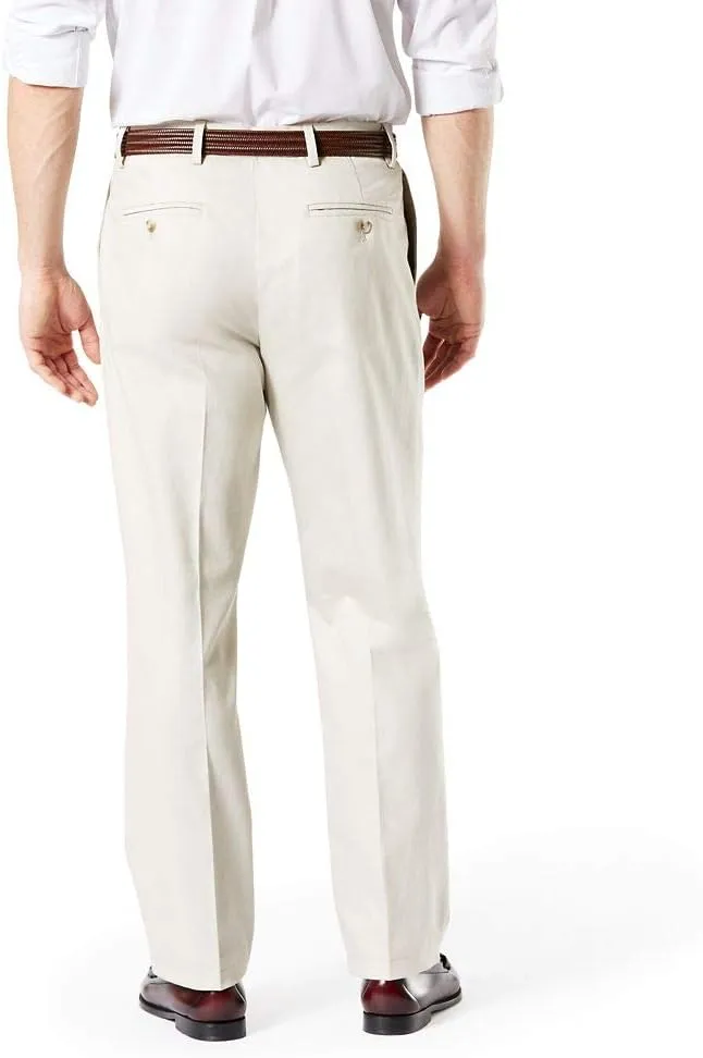 Dockers Men's Classic Fit Signature Lux Cotton Pleated Stretch Pants (Regular and Big & Tall)