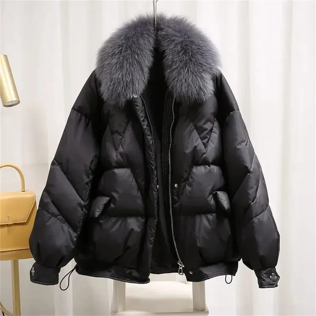Dvbfufv Women's Fashion Cotton Coat Winter Thickened Warm Loose-Fit Button-Up Jacket Trendy Cotton-Padded Coat