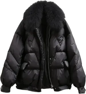 Dvbfufv Women's Fashion Cotton Coat Winter Thickened Warm Loose-Fit Button-Up Jacket Trendy Cotton-Padded Coat