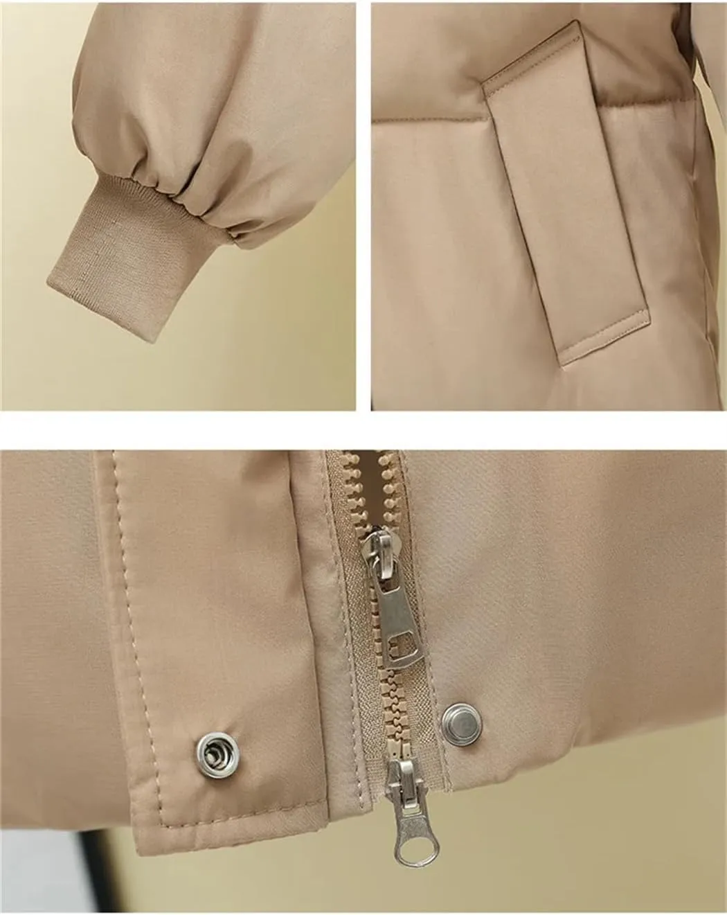 Dvbfufv Women's Long Parka Jacket Winter Slim-Fit Hooded Cotton Padded Coat Windproof Thick Warm Puffer Parka Coat