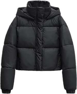 Dvbfufv Women's Winter Jackets Vintage Hooded Cropped Cotton Padded Coats Female Thick Parka Outerwears Tops