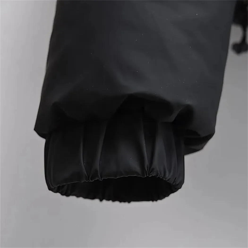 Dvbfufv Women's Winter Jackets Vintage Hooded Cropped Cotton Padded Coats Female Thick Parka Outerwears Tops