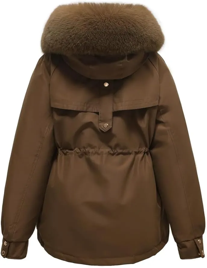 Dvbfufv Women's Winter Padded Jacket Women's Down Cotton Jacket Female Elegant Loose Thicken Warm Parka Coats